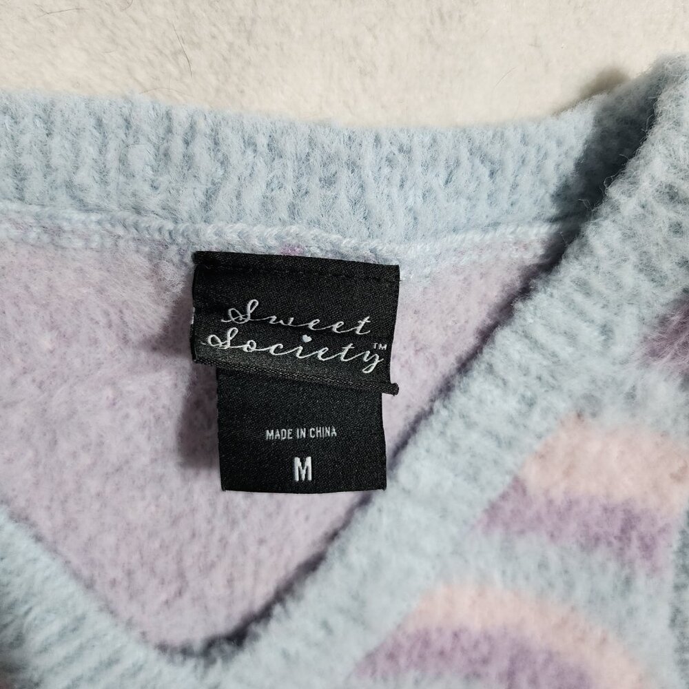 Sweet Society Pastel Heart Knit Sweater Vest โ Sz Mโ - Picture 3 of 3